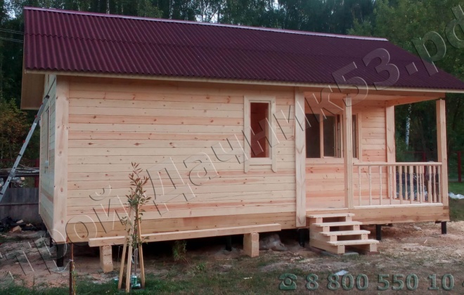 2 Брусовой дом ОД-6, 6×8, 48 м², Московская область,  Озерский район, деревня Мощаницы (4)